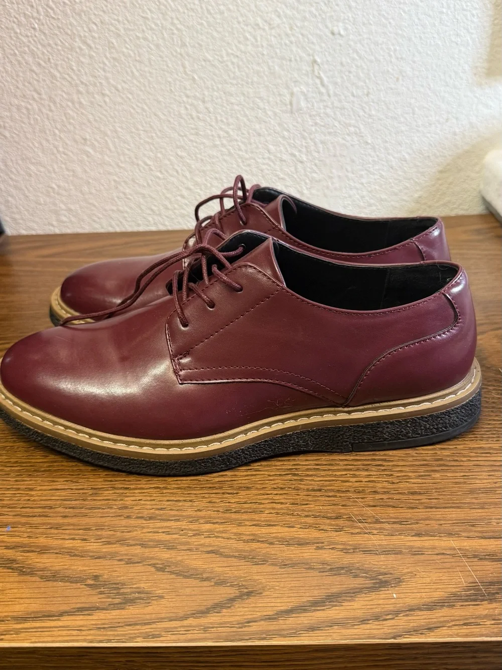 Alfani Men's Wine Leather Derby Shoes